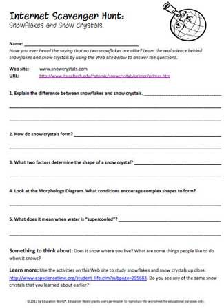 Education World: Internet Scavenger Hunt: Snowflakes Thomas Edison Project, Thomas Edison Light Bulb, Internet Scavenger Hunt, Skeletal System Worksheet, Technology Lesson Plans, Technology Lesson, Computer Applications, Alva Edison, Computer Lessons