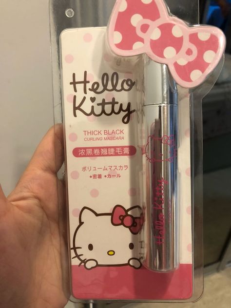 Hello Kitty Mascara, Cute Nail Polish, Hello Kitty Merchandise, Hello Kitty Makeup, Doll Eye Makeup, Hello Kitty Bag, Ethereal Aesthetic, Kitty Stuff, Hello Kit