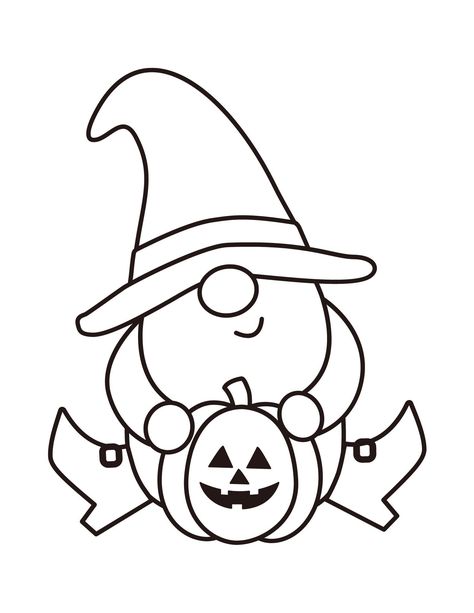 Cute Halloween-Themed Gnome coloring pages. Fun for the whole family. Easy to color gnomes for all ages. Printable and downloadable. 9 pages of gnomes to color. Halloween Pictures To Draw, Fall Stencils, Gnome Coloring Pages, Halloween Coloring Pictures, Halloween Gnome, Easy Coloring, Punch Needle Patterns, Easy Coloring Pages, Canvas Projects