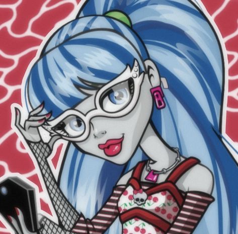 Ghoulia Yelps, Blue Hair, Monster High, Hair, Blue