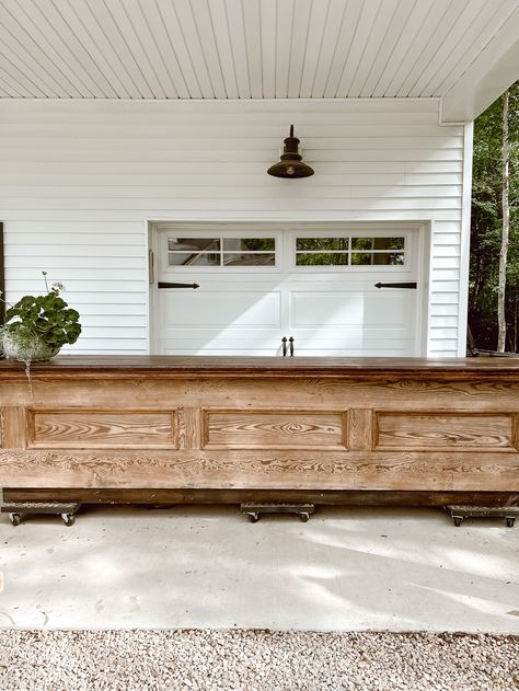 12' Antique Store Counter - After - Deb and Danelle Antique Counter Island, Antique General Store Cabinet, Old General Store Counter, Old Store Counter Kitchen Island, General Store Counter Island, Antique Store Counter Kitchen Island, Antique Store Counter, Diy Store Counter, Store Counter Ideas