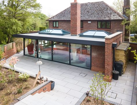 Modern Orangery, Flat Roof Extension, Glass Conservatory, Extension Plans, Building Extension, Conservatory Roof, Roof Extension, Roof Lantern, House Extension Design