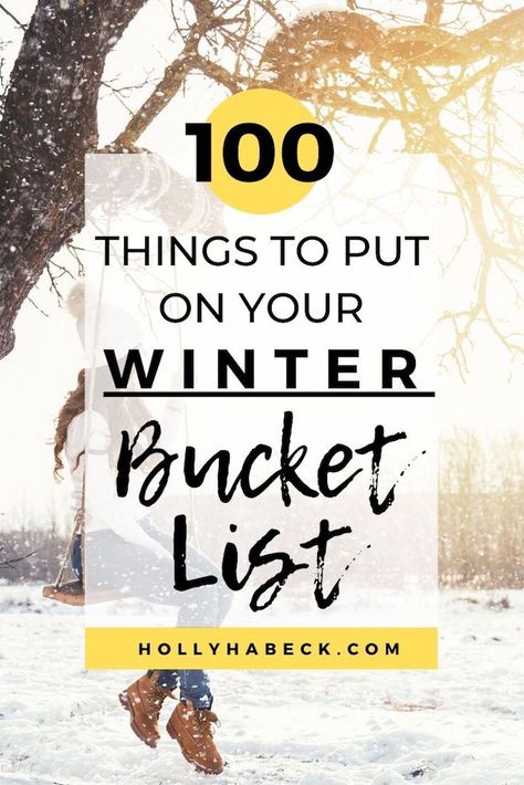 Looking for the best winter things to do? Check out this winter to do list with 100 unique seasonal ideas for couples, family friends, kids, for teens, and more. Take advantage of the cold weather start planning your winter bucket list today! #wintertodolist #winter #thingstodo # Winter To Do List, Dates Ideas, Couples Things To Do, January Activities, Winter Things, Winter Bucket List, Holiday Travel Destinations, 100 Things To Do, School Holiday