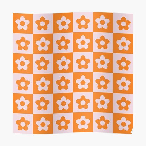 Get my art printed on awesome products. Support me at Redbubble #RBandME: https://www.redbubble.com/i/poster/Orange-and-white-retro-checkered-flower-pattern-by-yasminepattern/116635422.LVTDI?asc=u Checkered Flower, Pattern Poster, Flower Pattern Design, Checkered Pattern, Abstract Prints, Flower Pattern, Flower Patterns, Sale Poster, Eye Candy