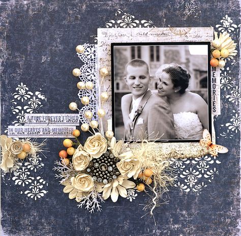 Memories - Scrapbook.com Autumn Basics, Wedding Layouts, Wedding Layout, Bridal Shower Scrapbook, Wedding Scrapbook Pages, Wedding Scrapbooking, Wedding Scrapbooking Layouts, Paper Bag Scrapbook, Friend Scrapbook