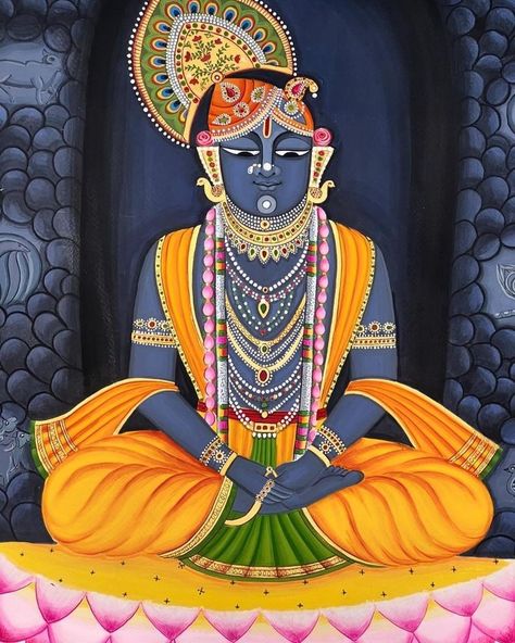 Shree Nath Ji Paintings, Shri Nath Ji Painting, Shreenath Ji Painting, Easy Indian Paintings, Easy Pichwai Paintings, Shreenathji Painting On Canvas, Shree Nathji Painting, Srinathji Painting Pichwai, Shrinathji Image