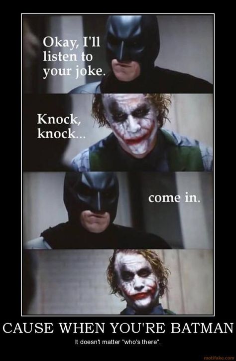 Batman knock knock jokes Batman Meme, Pharmacy Humor, The Bat Man, Joker Batman, I Am Batman, Batman Funny, Im Batman, Dc Memes, Dc Movies