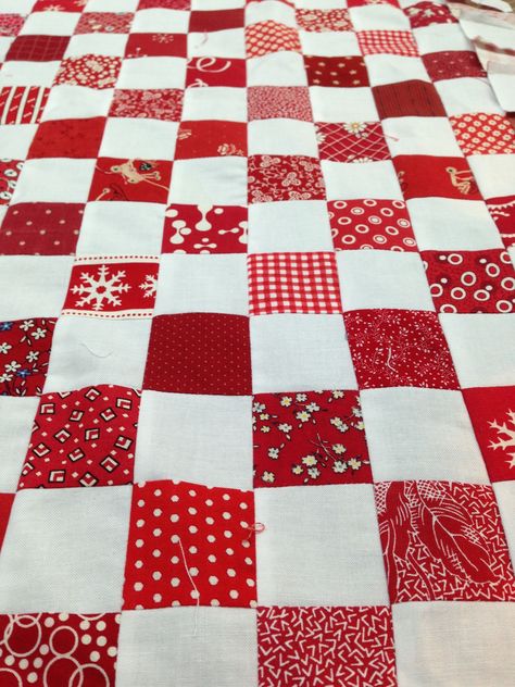 Red and White Checkerboard Quilts Checkerboard Quilts, Checkered Quilt, Checkerboard Quilt, Scandinavian Quilts, Christmas Table Runner Pattern, Postage Stamp Quilt, Cross Quilt, White Quilts, Red And White Quilts