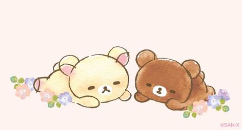 Rilakuma Wallpapers Desktop, Rillakuma Wallpaper Desktop, Rilakkuma Sleeping, Sanrio Art, Kawaii Printables, Rilakkuma Wallpaper, Rilakkuma Korilakkuma, Kirby Character, Cute Headers