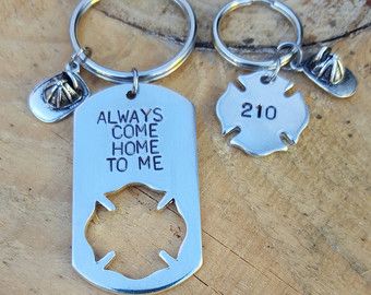 Personalized Firefighter Keychains With Dog Tag and Maltese Crosses Firefighter Girlfriend, Firefighter Family, Firefighter Decor, Firefighter Emt, Firefighter Love, Firefighter Quotes, Fire Wife, Fire Life, Volunteer Firefighter