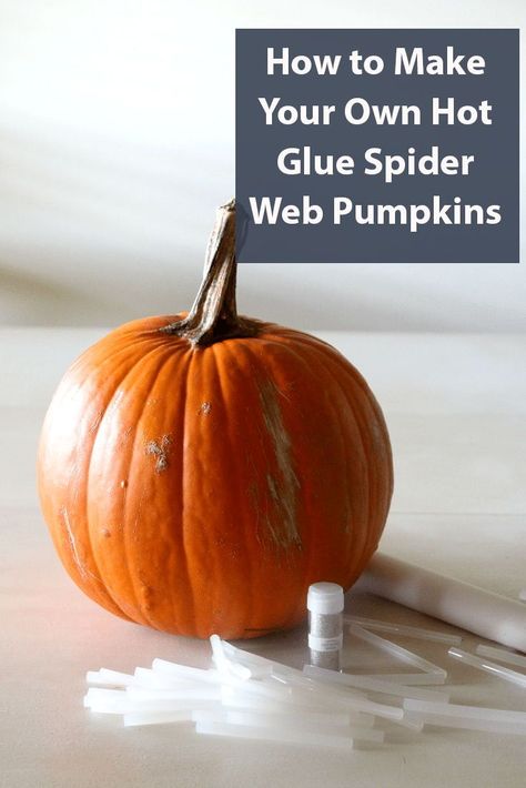 How to Make Your Own Hot Glue Spider Web Pumpkins Diy Halloween Outdoor Decorations, Make A Spider Web, Diy Halloween Outdoor, Halloween Spider Craft, Spider Web Pumpkin, Spooky Diy Halloween Decor, Pumpkin Easy, Spooky Halloween Crafts, Halloween Party Decor Diy