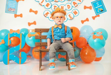 Blippi Photoshoot Ideas, Blippi 2nd Birthday Party, Blippi Themed Birthday Party, Blippi Birthday Party, Blippi Party, Second Birthday Cakes, Baby Boy Newborn Photography, 2nd Birthday Party For Boys, Toddler Birthday Party