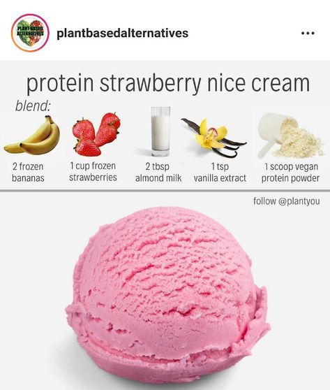 Strawberry Nice Cream, Vegan Nice Cream, Nice Cream Recipe, Resep Smoothie, Banana Nice Cream, Plant Based Desserts, Easy Vegan Dessert, Healthy Vegan Desserts, Resep Diet