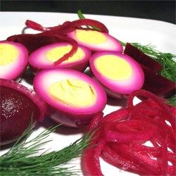 Pennsylvania Dutch Pickled Beets and Eggs - Allrecipes.com Beets And Eggs, Red Beet Eggs Recipe, Pickled Beets And Eggs, Beet Eggs, Pickled Beets Recipe, Pennsylvania Dutch Recipes, Mennonite Recipes, Pickled Eggs, Protein Packed Snacks