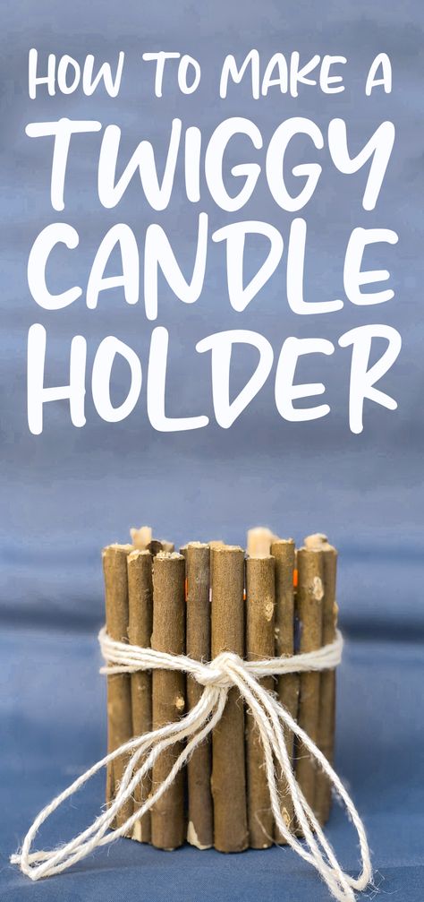 Twig Candle Holder DIY Diy Wood Trivets, Twig Candle Holder, Candle Holder Diy, Wood Trivets, Thanksgiving Place Cards, Diy Candle Holders, Thanksgiving Centerpieces, Diy Holder, Harvest Season