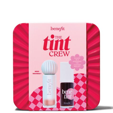 Whether you’re looking to achieve a subtle wash of colour or a juicy, high-shine finish, benefit’s The Tint Crew is the perfect solution. The set features two full-sized formulas designed to create lip looks that last.  Set Contents:  Full-Sized Splashtint Lip Tint in ‘Skinny Dip’ 6ml Packed full of ingredients renowned for their emollient abilities, including hyaluronic acid and glycerin, this lightweight lip tint adds a dewy flush of colour to the pout, all while providing up to eight hours of Lip Looks, Shea Butter Body Shop, Cheek Stain, Afro Textured Hair, Makeup Sale, Bumble And Bumble, Skin Toner, Makeup Gift, Lip Mask