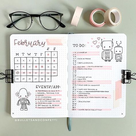 This super adorable robot cover is created by IG artist @bulletsandconfetti. 👇Visit ALotMall.com for stationery sales🔥 like pencil case and highlighter🖍 Bullet Journal Month, Bullet Journal Ideas Templates, Daily Ideas, Bullet Journal Cover Ideas, Bullet Journal Notes, Bullet Journal Paper, Bullet Journal Tracker, Bulletin Journal Ideas, Bullet Journal Aesthetic