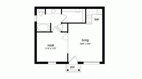 Level 1 Small Mother In Law Suite, Guest Cottage Plans, Bachelor Pad House, Mother In Law Suite, Bachelor Bedroom, Mother Style, Mother In Law Cottage, One Bedroom House Plans, Cottage House Designs