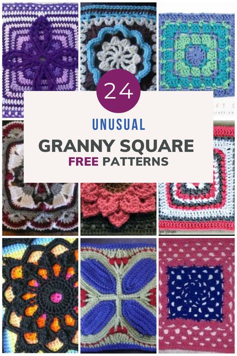 crochet patterns-DIY Crochet Projects: Granny Square Pattern-Best Crochet Patterns for Granny Square Fancy Granny Squares, One Color Granny Square, Granny Square Crochet Ideas, Granny Square Variations, Unique Granny Squares, Things Paint, Granny Square Patterns, Granny Square Pattern Free, Start Crocheting