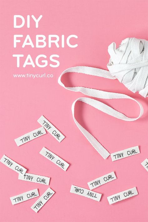 DIY Fabric Tag Tutorial – Tiny Curl Crochet Sewing Labels Diy, Diy Clothes Labels, Clothing Tag Design, Make Your Own Fabric, Custom Fabric Labels, Tiny Curls, Sewing Labels, Diy Labels, Labels Diy