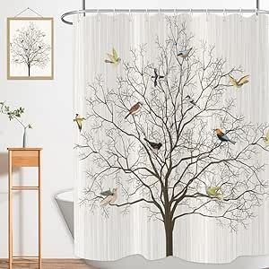 Beige Shower Curtain, Bird Curtains, Bird Shower Curtain, Cute Shower Curtains, Waffle Weave Shower Curtain, Flower Shower Curtain, Cotton Shower Curtain, Boho Shower Curtain, Beige Bathroom