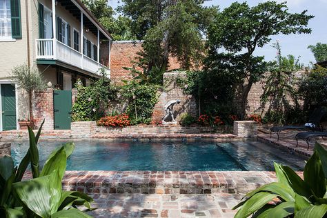 Pool at Audubon Cottages, part of The New Orleans Hotel Collection. Unusual Hotels, Courtyard Pool, Girls Weekend Getaway, New Orleans Hotels, Pool Waterfall, New Orleans Homes, Big Easy, Saltwater Pool, Hotel Collection