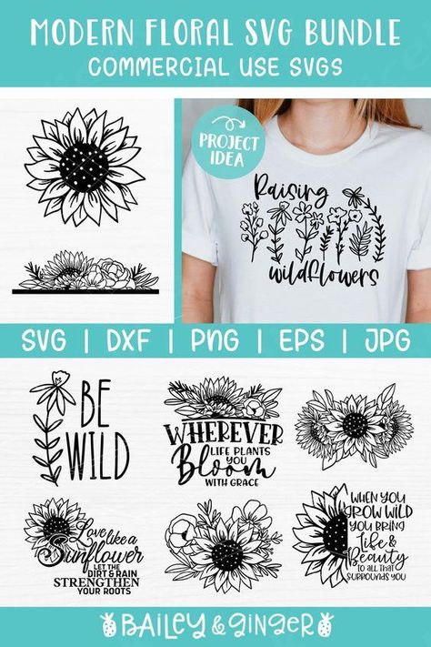 Wildflower Svg, Fun Svg, Art Sunflower, Line Art Flowers, Floral Line Art, Sunflower Svg, Floral Svg, Sign Making, Shirts Ideas