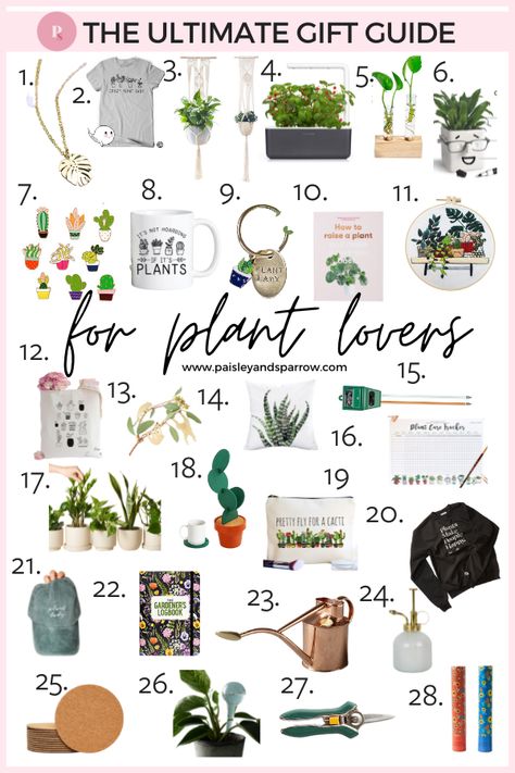 28 Perfect Gifts for Plant Lovers - Unique Plant Ideas 2021 - Paisley + Sparrow Plant Lover Must Haves, Garden Lover Gift Ideas, Plant Lovers Gifts, Gifts For Flower Lovers, Plant Lover Gift Ideas, Gifts For Garden Lovers, Gift Ideas For Plant Lovers, Plant Gift Ideas, Plant Lover Gifts