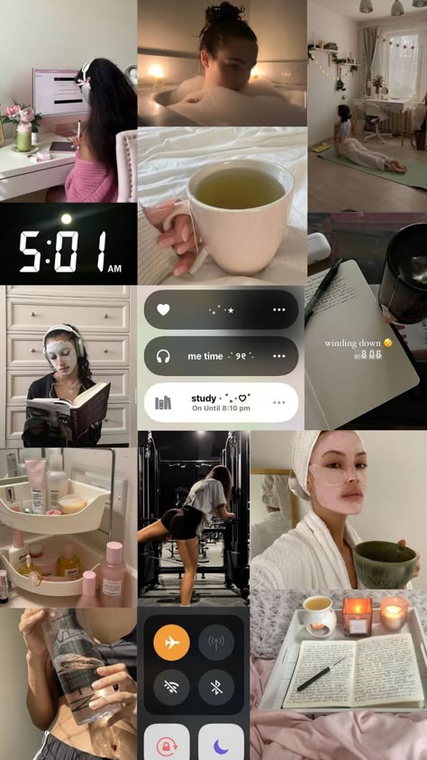 self care is the most important thing for a girl.🎀💗 Fitness Vision Board, Manifesting Vision Board, Dream Vision Board, روتين العناية بالبشرة, Vision Board Manifestation, Life Vision Board, Healthy Lifestyle Motivation, Vision Board Inspiration, Study Motivation Inspiration