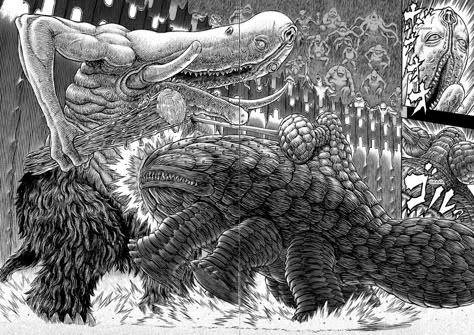 Berserk Manga Artwork Giant Mosquito, Myth Creatures, Berserk Art, American Folklore, Berserk Manga, Kentaro Miura, The Boogeyman, Werewolf Art, Fairy Tail Manga