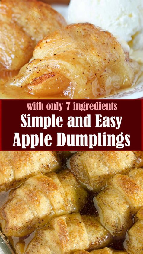 Simple and Easy Apple Dumplings – Reserveamana Crescent Roll Apple, Apple Crescent Rolls, Apple Recipes Easy Healthy, Crescent Roll Recipes Dessert, Gluten Free Apple Recipes, Crescent Roll Apple Dumplings, Crescent Roll Dessert, Easy Crescent Rolls, Easy Apple Dumplings