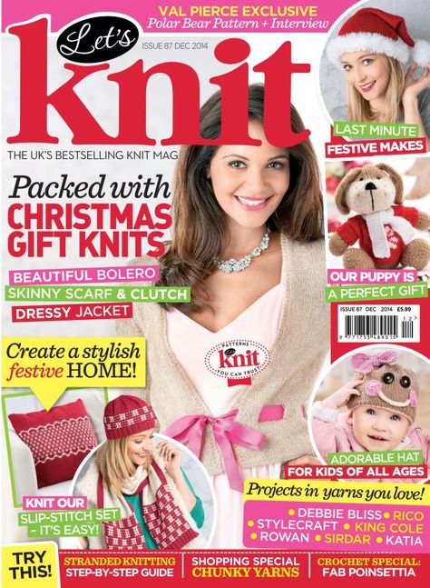 Let's Knit December 2014 : Free Download, Borrow, and Streaming : Internet Archive Dressy Jackets, Spring Knits, Crochet Magazine, Knitting Magazine, Knitting Books, Knitting Kits, Summer Knitting, Bear Pattern, Best Christmas Gifts