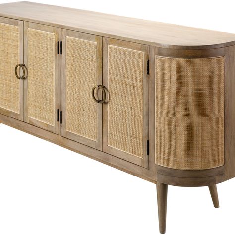 We really like unique furniture - something that works with a coastal flair of course! Have you seen our new Avila 4-Door Rattan Cabinet? Love the cool curves and woven natural rattan doors - take a look while they are in stock and on sale. More in our store too! Anniversary Sale Link in Bio! #coastalhome #luxury #coastalfurniture #natural #beachhomedesign Rattan Cabinet Doors, Pooja Stand, Foyer Tile, Lounge Room Styling, Rattan Cabinet, Rattan Doors, Room Styling, Credenza Sideboard, Coastal Furniture