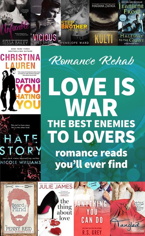 Jan 24, 2018 - Romance Rehab explores the best "enemies to lovers" examples in romance. Enemies To Lovers Books, Romantic Comedy Books, Enemies To Lovers Romance, Must Read Novels, Good Romance Books, Lovers Romance, Enemies To Lovers, The Everygirl, Education Humor