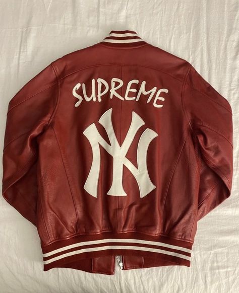 CHROMET on Tumblr Streetwear Ideas, New York Yankees, On Tumblr, Fall Outfits, Fashion Inspo, Leather Jacket, Street Wear, New York, Tumblr