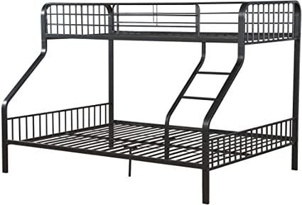 ACME FURNITURE AC-37605 Bed, Twin X-Large/Queen, Gunmetal Queen Bunk Bed, Adult Bunk Beds, Queen Bunk Beds, Cool Bunk Beds, Metal Bunk Beds, Full Bunk Beds, Top Beds, Twin Bunk Beds, Queen Mattress Size