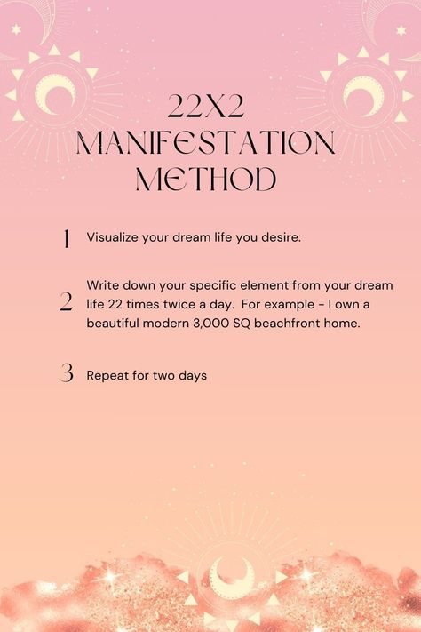 Unlocking dreams, two minutes at a time 🕰✨ Embracing the magic of the 22x2 method to manifest my deepest desires. Here's to focusing on what truly matters, twice a day, every day. 22x2 Manifestation Method, Reality Shifting, Beachfront Home, Manifestation Journal, Manifestation Quotes, Spiritual Journey, Dream Life, Favorite Quotes, The Magic