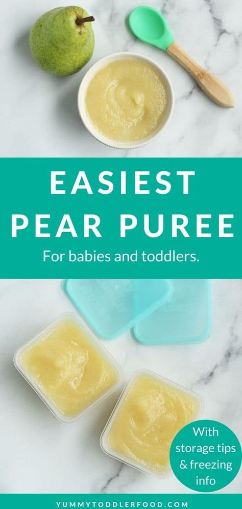 Pear Baby Puree, Pureed Food, Flavor Combos, Pear Puree, Easy Baby Food Recipes, Bartlett Pears, Baby & Toddler Food, Baby Fruit, Baby Food Storage