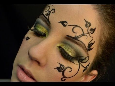 71 best Poison Ivy Vine Makeup images on Pinterest Leaf Makeup Green, Vine Face Paint, Elvish Makeup Ideas, Poison Ivy Makeup Tutorial, Mother Nature Makeup Ideas, Nature Face Painting, Mother Nature Costume Makeup, Vine Makeup, Mother Nature Costume Halloween