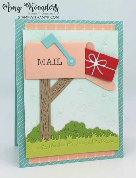 Mailbox Card, Stampin Up Sending, Card Mailbox, Sending Mail, Valentine Mailbox, Cute Envelopes, Paper Craft Tutorials, Sending Love, Hello Cards