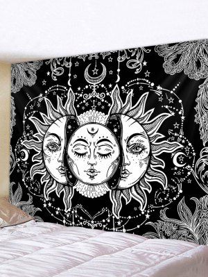 Sun Printing, Tapestry Hanger, Space Tapestry, Sun And Moon Tapestry, Moon Tapestry, Tapestry Bedroom, Moon Wall Art, Star Wall, Woven Wall Hanging