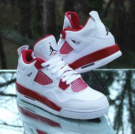 Red Jordans, Nike Air Jordan 4, Dr Shoes, Trendy Shoes Sneakers, Nike Shoes Girls, Jordan Shoes Girls, Jordan Shoes Retro, All Nike Shoes, Shoes Sneakers Jordans