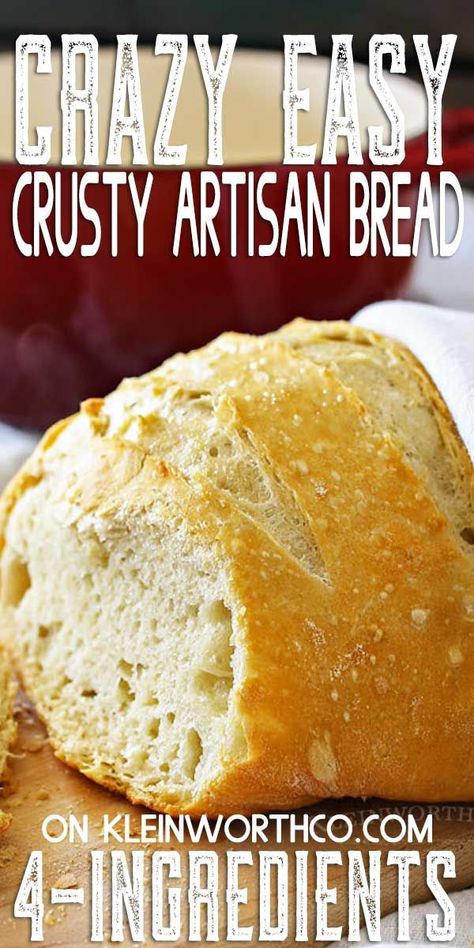 Dutch Oven Bread Recipe, Crusty Artisan Bread, Oven Bread, Dutch Oven Bread, Bread Sandwich, Homemade Bread Recipes Easy, Homemade Bread Easy, Artisan Bread Recipes, Best Bread Recipe