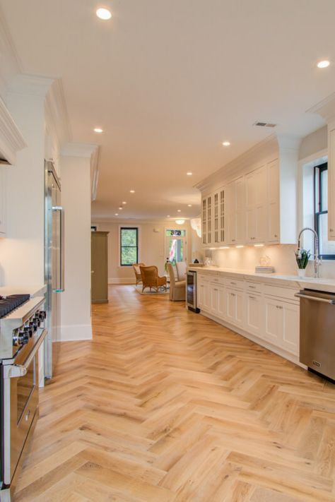 Herringbone Lvp Kitchen, Lvp Flooring Chevron, Lvp Flooring Herringbone, Chevron Vinyl Flooring, Lvp Flooring Planks Herringbone, 2023 Floor Trends, Chevron Vinyl Plank Flooring, Flooring 2024 Trends, Chevron Flooring Kitchen