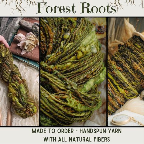 MeliorFiberStudio - Etsy Nature Crochet, Art Yarn Weaving, Yarn Spinning, Cotton Core, Art Yarn Handspun, Spin Art, Spinning Yarn, Art Yarn, Nature Forest