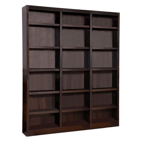 Concepts in Wood 15 Shelf Wall Storage Bookcase | Hayneedle Wide Bookcase, Storage Bookcase, Wall Storage Unit, Library Bookcase, Shelf Cabinet, Office Shelf, Veneer Panels, Furniture Bookshelves, Open Bookcase