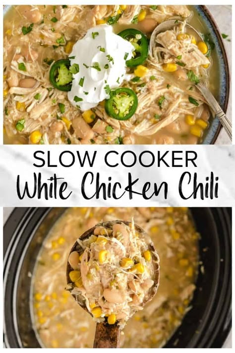 Slow Cooker White Chicken Chili, White Chicken Chili Slow Cooker, White Chicken Chili Recipe, Chicken Chili Crockpot, Slow Cooker Chicken Chili, Crockpot White Chicken Chili, Delicious Chicken Breast Recipes, White Chili Chicken Recipe, Healthy Chicken Recipes Easy