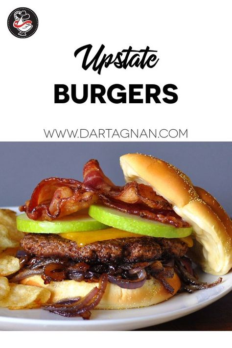 Apple Burger Recipe, Bacon Burger Recipes, Unique Burger Recipes, Gourmet Burgers Recipes, Unique Burgers, Granny Smith Apple, Bacon Burger, Candied Bacon, Hot Dog Recipes