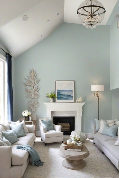 Immerse yourself in a tranquil oasis with Sea Salt (SW 6204), the best paint choice for 2024! Join us for a daily interior designer routine filled with inspiring decor ideas. #Ad #homedecor #homedesign #wallpaints2024 #Painthome #interiorarchitecture Wall Colors Green Living Room Colors Bright Living Room Colors Apartment Renovation Living room Remodeling Modern Paint Colors 2024 Recycled Glass Paint Color Behr Bedroom, Living Area Paint Ideas, Bright House Interior Colour, Modern Wall Paint Colors, Sea Salt Accent Wall, Modern Paint Colors For Living Room, Sea Salt Color Scheme, Craft Room Wall Color, Lounge Colour Ideas