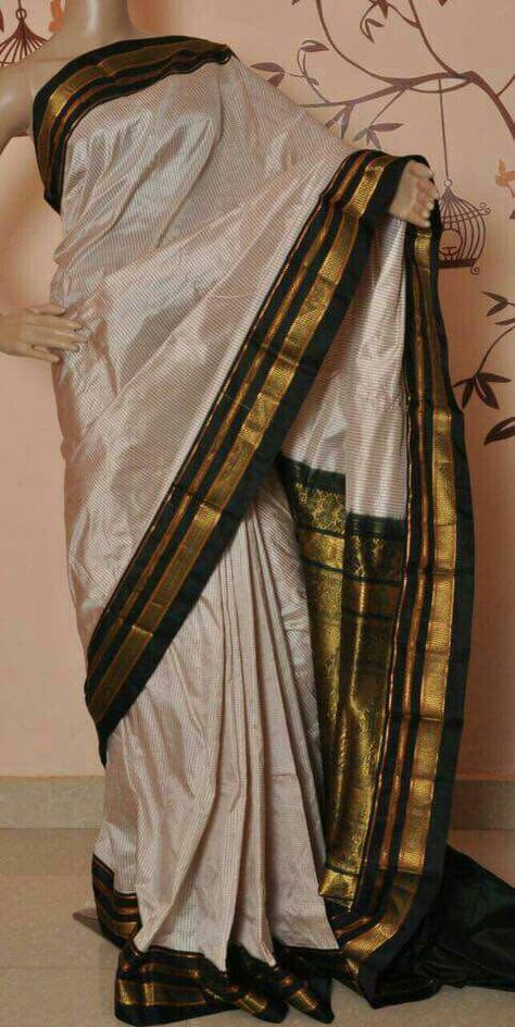 Narayana petasare 9100+$ Order what's app 7093235052 Fancy Sarees With Price, Saree Combination, Black Sarees, Off White Saree, Minecraft Pictures, Mysore Silk Saree, Linen Sarees, Chaat Recipe, Designer Sarees Collection